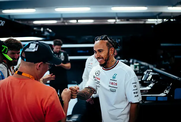 Sir Hamilton in F1 Paddock