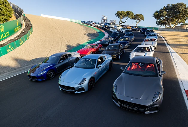 Maserati cars at Raceway Laguna Seca for the 75th Anniversary of GranTurismo