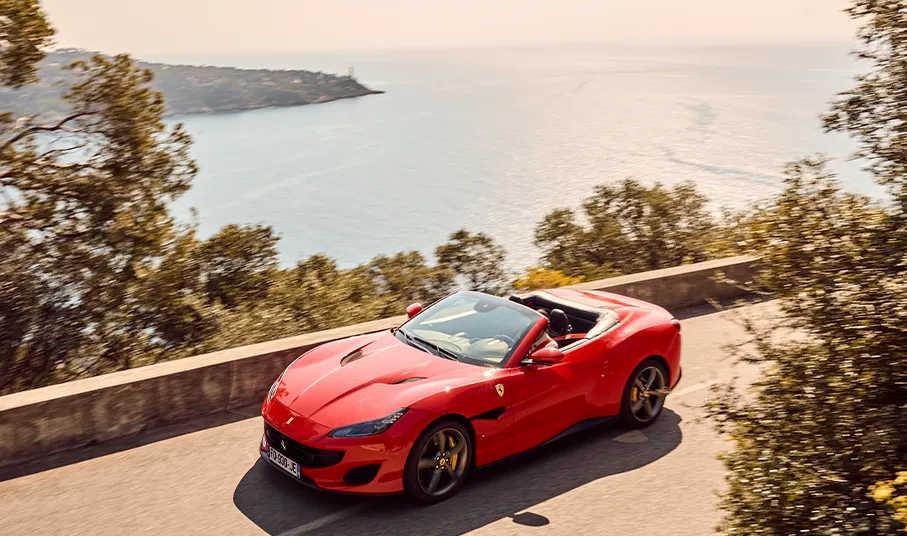 Raquel Romans in Ferrari Portofino